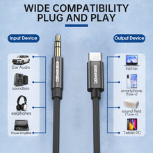 ESEEKGO AX-01 4FT Nylon Braided Type-C To 3.5mm Audio Cable
