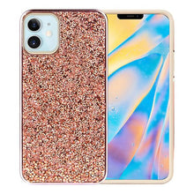 Rose Gold iPhone 12 6.1 inch Deluxe Glitter Diamonds Electroplated PC TPU Hybrid