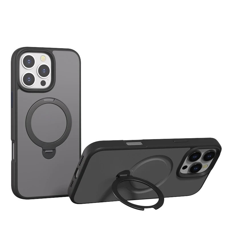 Black Frosted with 360° Magnetic Kickstand for iPhone 16 Plus
