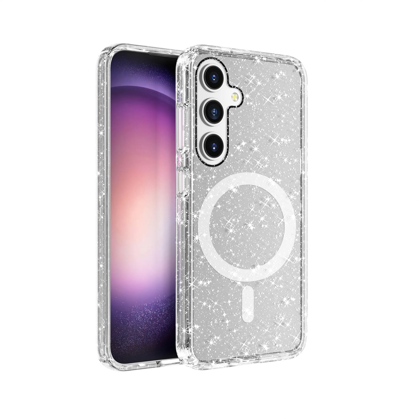 Magnetic Clear Glitter TPU Bumper for Samsung S25 Ultra