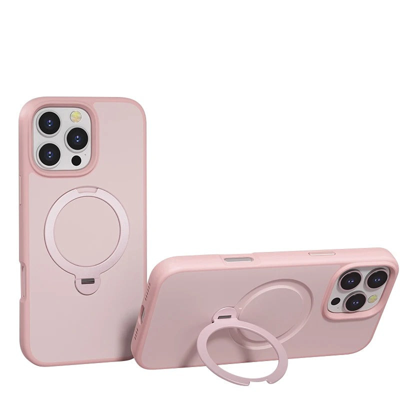 Light Pink Frosted with 360° Magnetic Kickstand for iPhone 12 Pro / 12 6.1