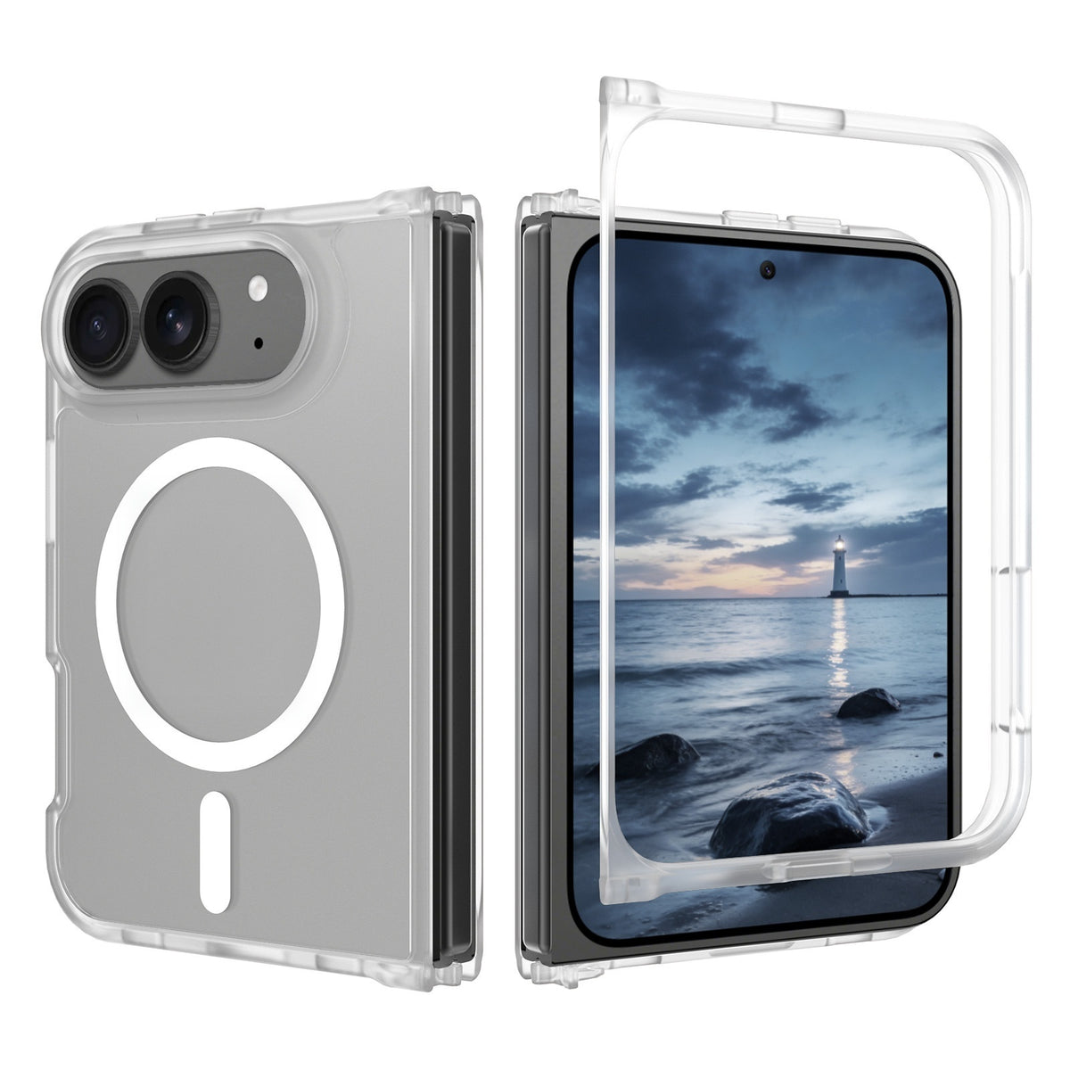 White Smoked Magnetic Bumper for iPhone Duo
