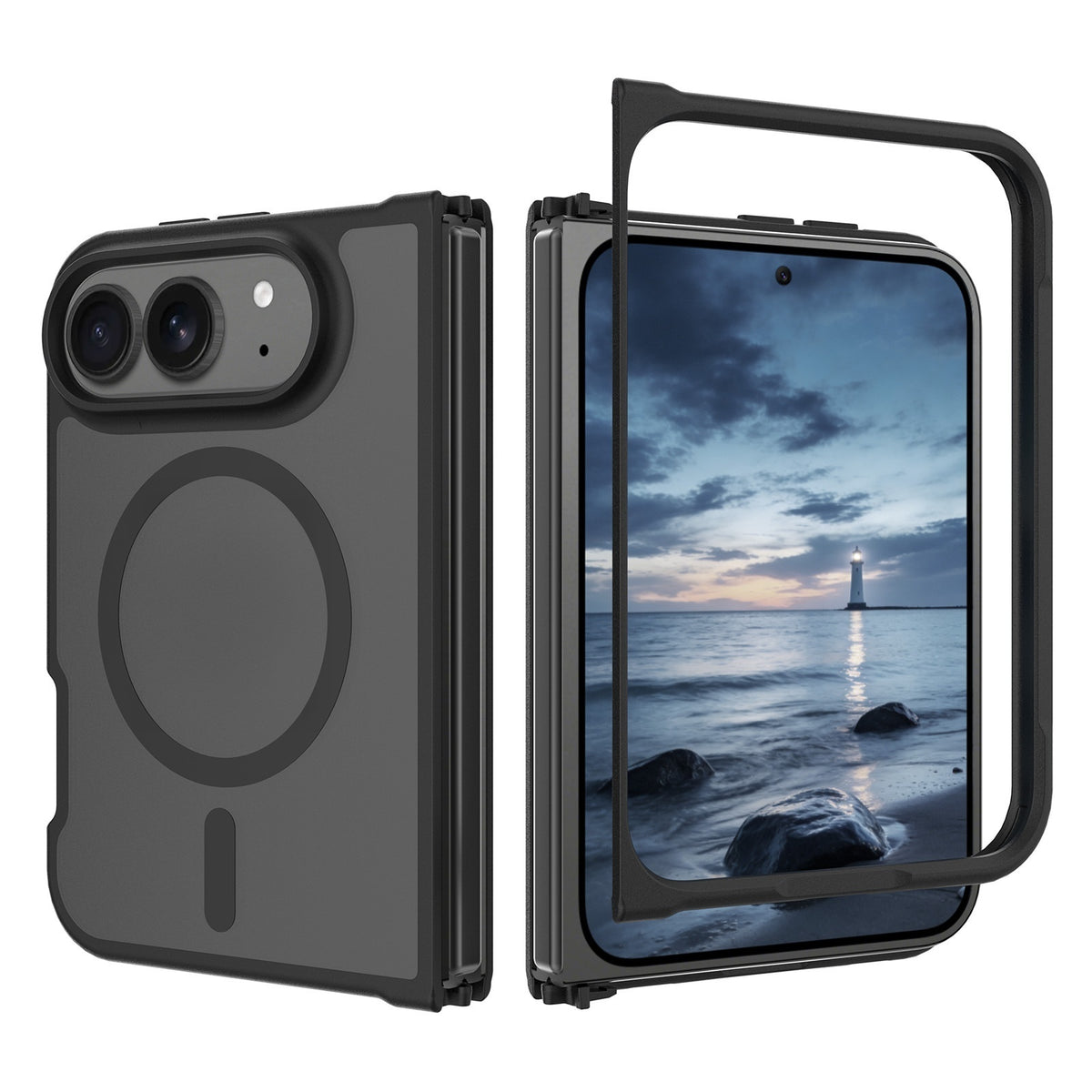 Black Smoked Magnetic Bumper for iPhone Duo