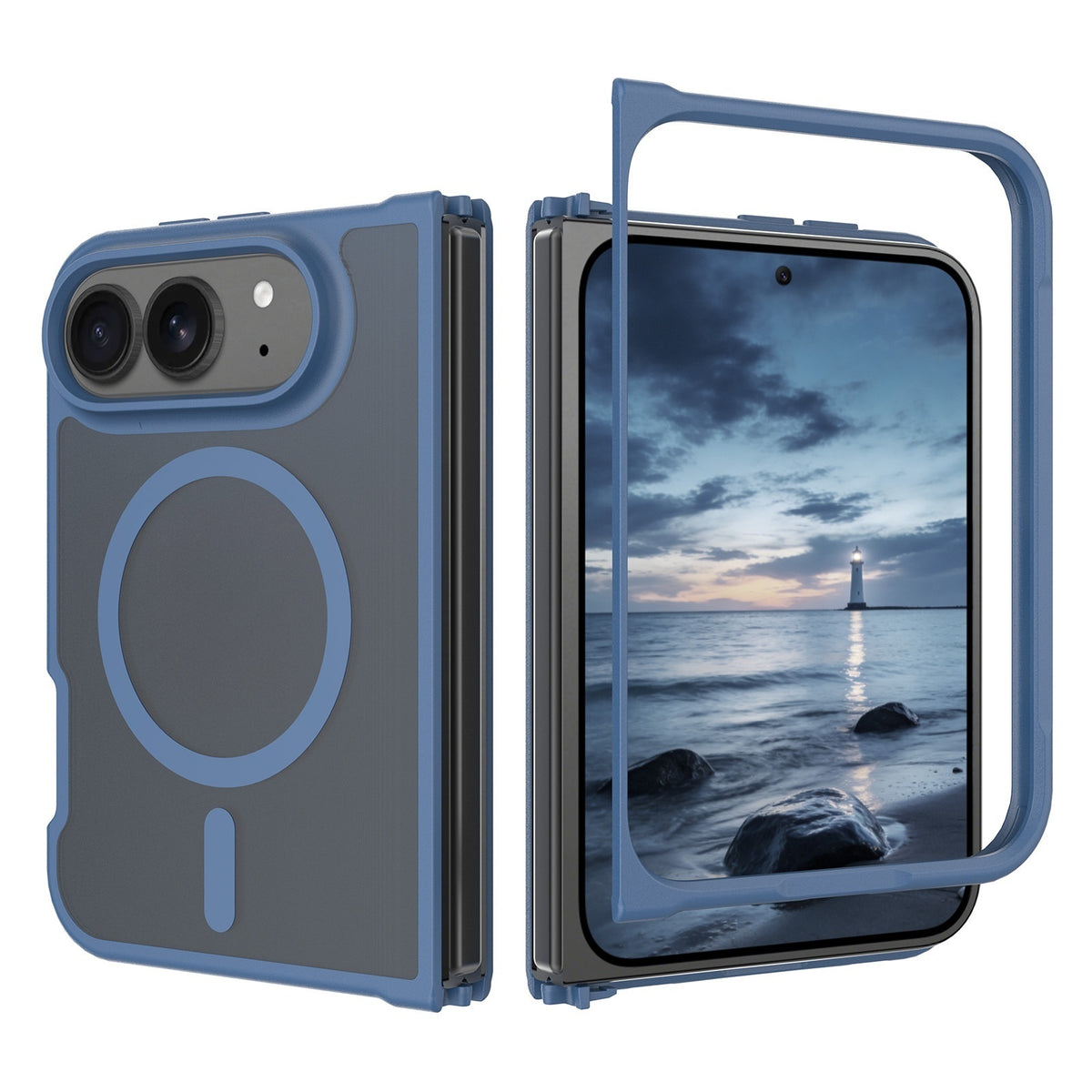 Blue Smoked Magnetic Bumper for iPhone Duo