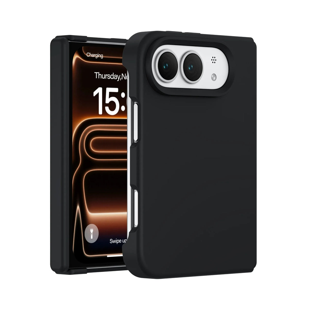 Black Soft Magnetic Silicone Case for iPhone Duo