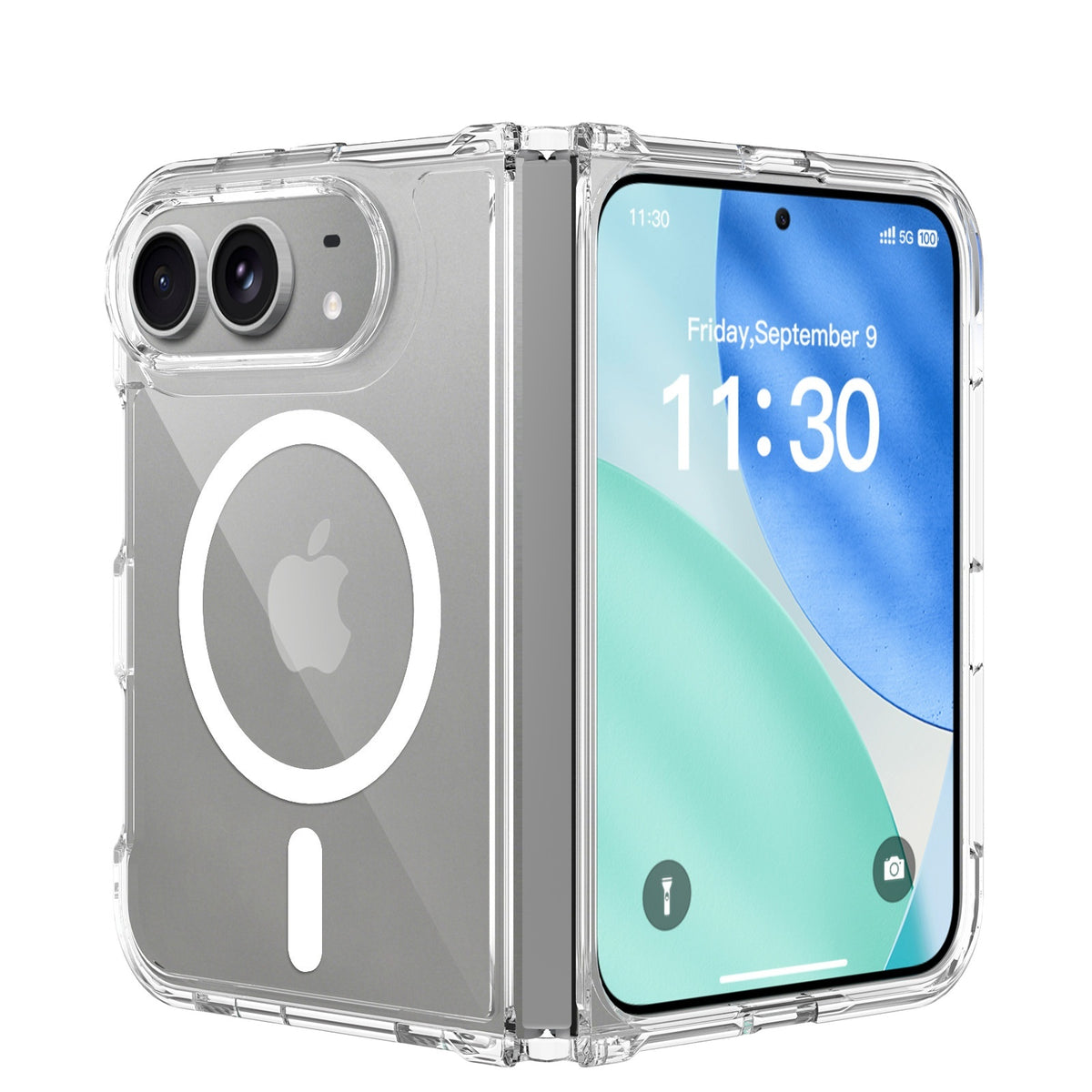 Clear Case with Magnetic Compatibility for iPhone Duo