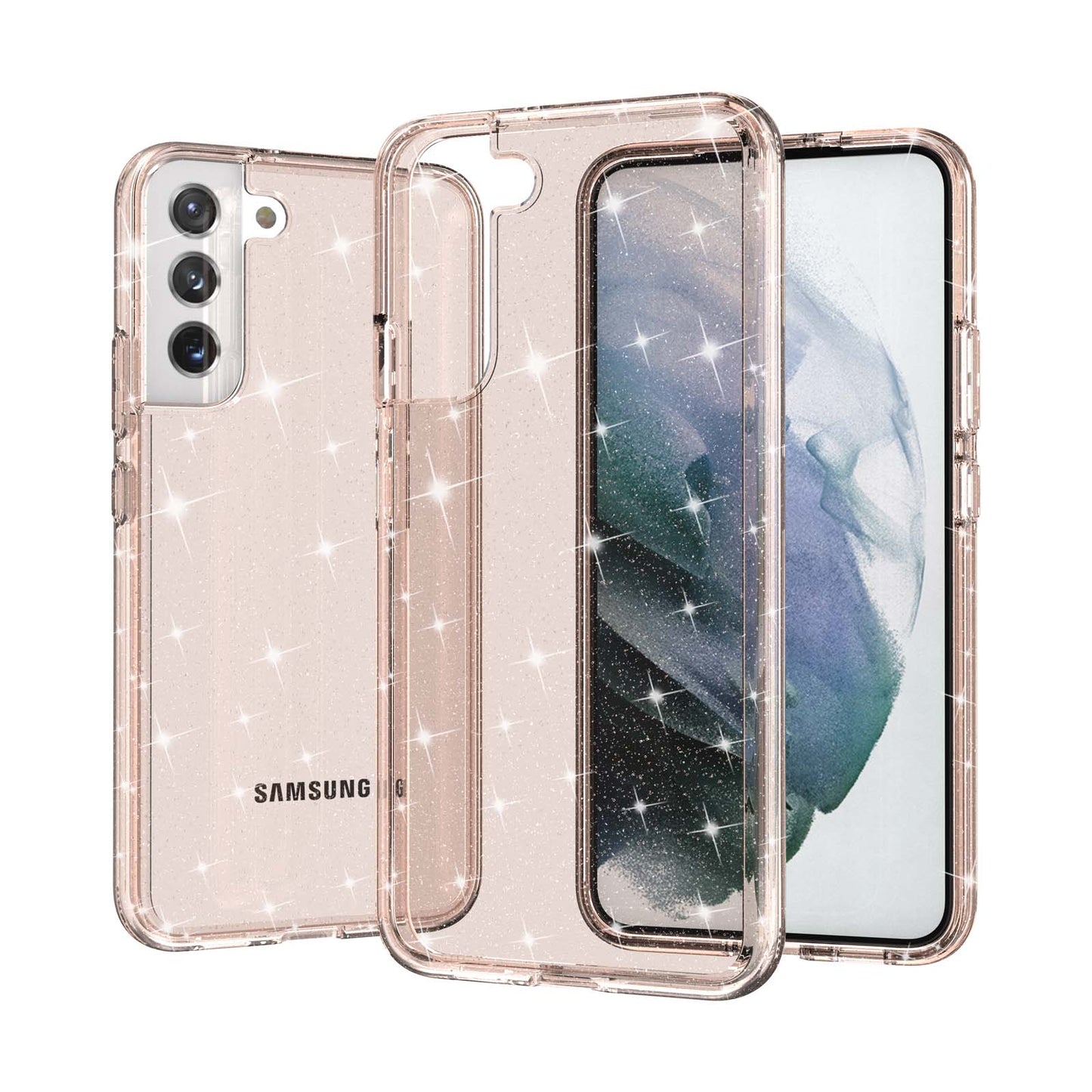 Rose Gold Samsung S22 Plus Glitter TPU Bumper