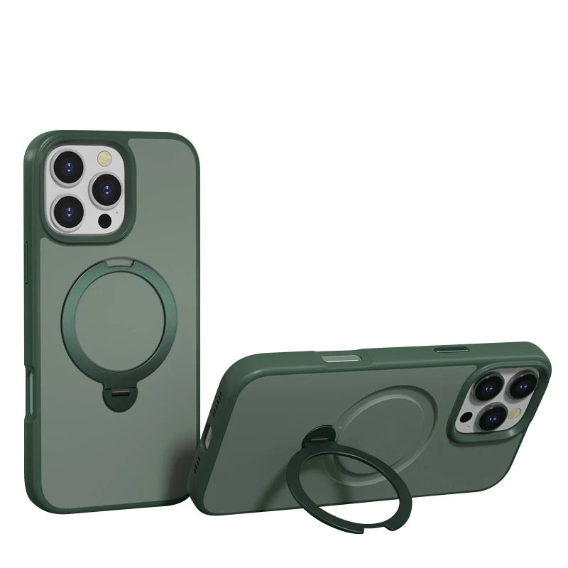 Dark Green Frosted with 360° Magnetic Kickstand for iPhone 14 Pro Max