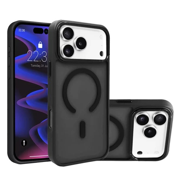 Black Slim Smoked Bumper with Magnetic Compatibility for iPhone 17 Pro