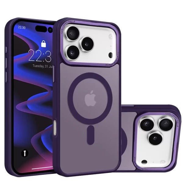 Purple Slim Smoked Bumper with Magnetic Compatibility for iPhone 17 Pro