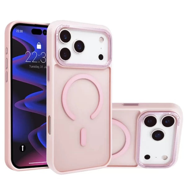 Light Pink Slim Smoked Bumper with Magnetic Compatibility for iPhone 17 Pro