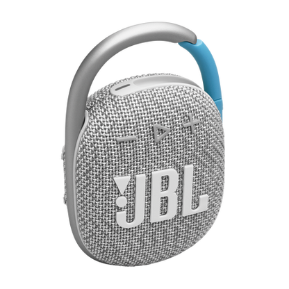 JBL Clip 4: Ultra Portable Speaker with Bluetooth, Built-in Battery, Waterproof and Dustproof Feature -10 hours of Playtime - Eco White