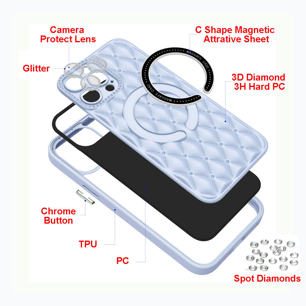 Lavander Deluxe Quilted Case for iPhone 15 Pro