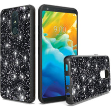 LG Stylo 5 Sparkle Glitter Bling Fused Hybrid - Black