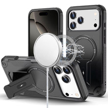 For iPhone 17 Pro Max Sturdy Bracket Kickstand Magnetic Hybrid - Black