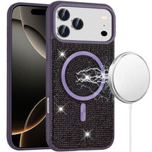 Purple Magnetic Diamond Case For iPhone 17 Pro Max