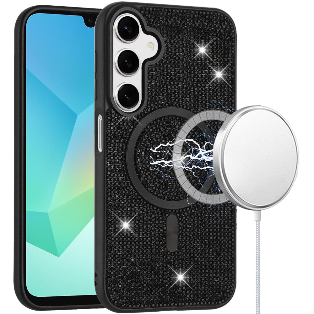 Black Magnetic Diamond Case For Samsung A16 5G