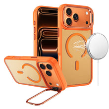For iPhone 17 Pro Fearless Tough HQ Metallic Hybrid with Camera Ring Stand [Magnetic Circle] Case - Cosmic Orange