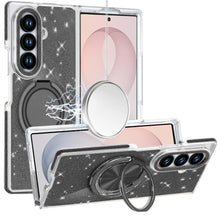 Black Glitter with Kickstand Case For Samsung Z Fold 8 Ultra