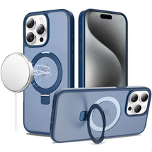 Blue Frosted Kickstand with Magnetic Compatibility For iPhone 15 Pro Max