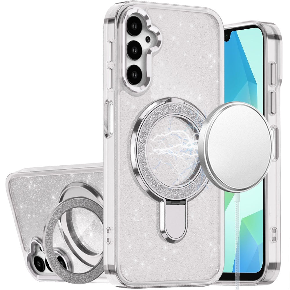 Clear Magnetic Glitter Kickstand For Samsung A16 5G