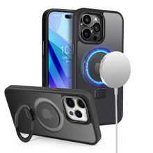 Black Frosted Kickstand with Magnetic Compatibility for iPhone 15 / 14 / 13