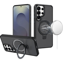 Black Frosted Kickstand with Magnetic Compatibility For Samsung Galaxy S25 Ultra