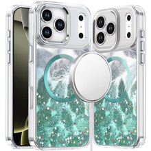 For iPhone 17 Pro Epoxy Glitter Shimmer [Magnetic Circle] Hybrid Case - Light Green