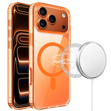 For iPhone 17 Pro TRUE Transparent (Magnetic Circle) Shockproof Hybrid - Cosmic Orange
