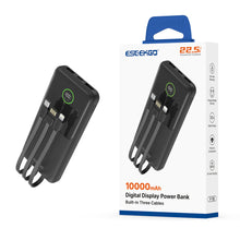 ESEEKGO P-11B 22.5W 10000mAh Power Bank With Built-in 3 Cables