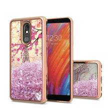 LG Aristo 4 Plus, Escape Plus, Tribute Royal Design Water Quicksand Glitter Chrome TPU - Eiffel Tower Paris