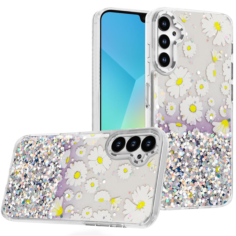 White Flowers Epoxy Design Case for Samsung A16 5G - 7
