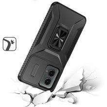 For Moto G Stylus 5G 2025 Well Protective Magentic Ring Stand Camera Protective Cover Case - Black