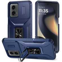 For Motorola Moto G 5G 2024 Complete Magnetic Metal Ring Stand Camera Protection Hybrid - Blue