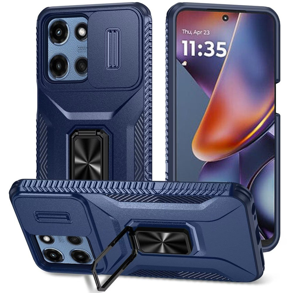 Blue Camera Cover and Ring Case For Moto G 5G 2025/2026 - G Play 2026