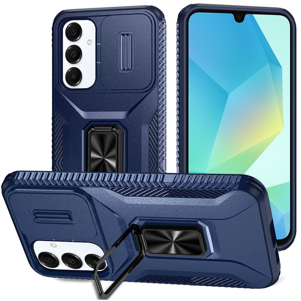 Blue Camera Cover and Ring Case For Samsung A16 5G