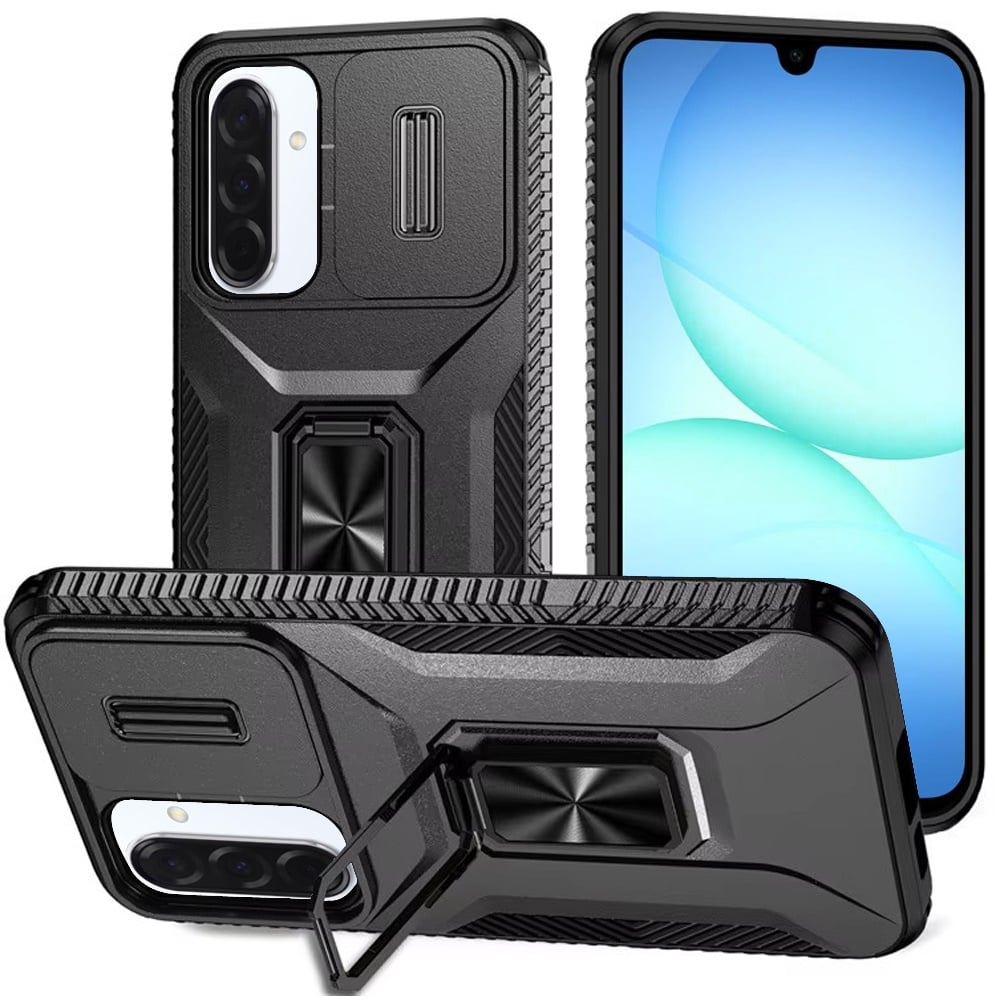 Black Camera Cover and Ring Case For Samsung A17 5G
