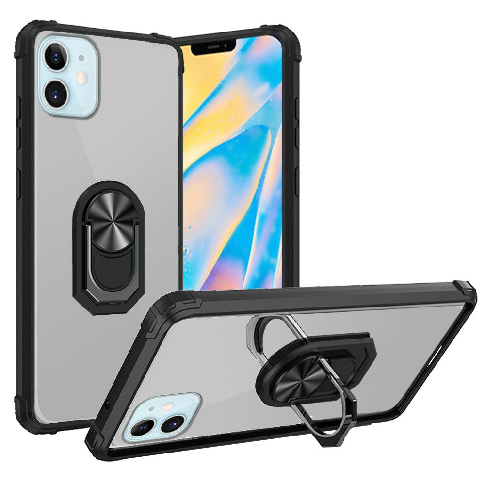 iPhone 12 5.4 Clear Transparent Ring Stand Magnetic Hybrid - Clear/Blue