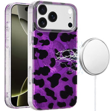 Purple Leopard Magnetic Design For iPhone 17 Pro Max