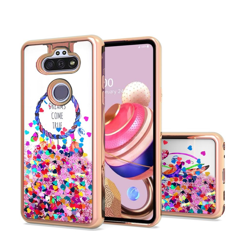 LG Aristo 5  tune 3  Tribute Monarch Design Water Quicksand Glitter Case Cover - Dreams Come True