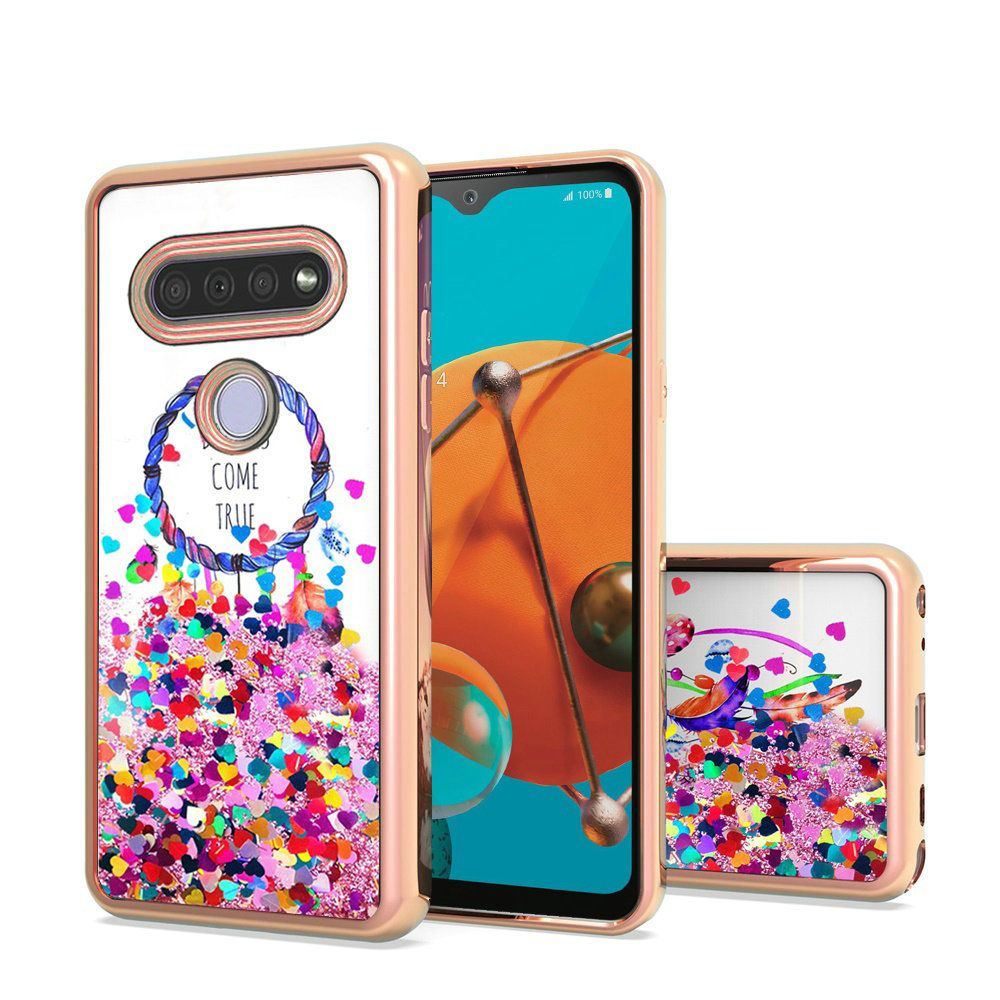 LG K51 Design Water Quicksand Glitter Chrome TPU - Dreams Come True