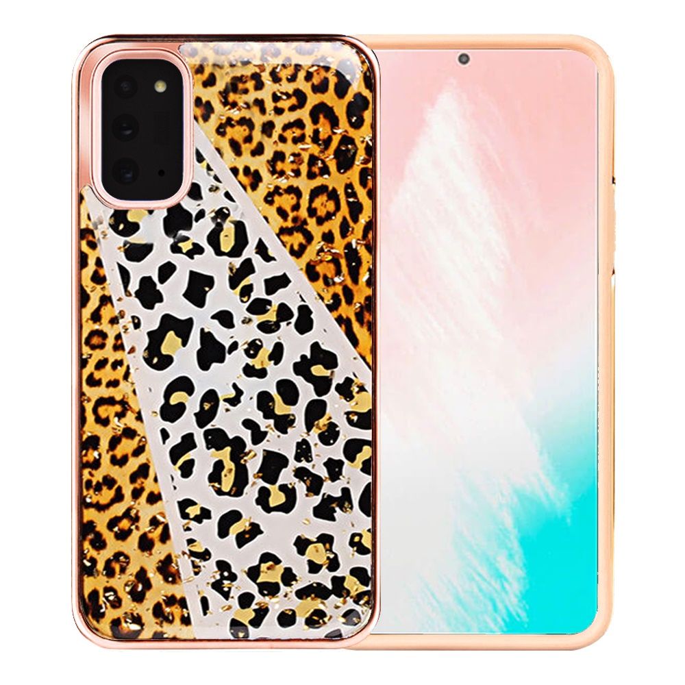 Samsung Galaxy Note 20 Luxury Chrome Glitter Design Case Cover - Gold Safari