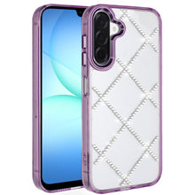 Purple Frame Clear Diamond Case For Samsung A17 5G