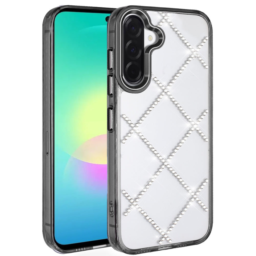 Black Frame Clear Diamond Case For Samsung Galaxy A27