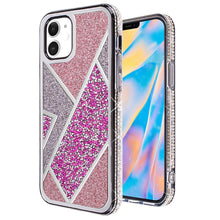 iPhone 12 Mini 5.4 Rhombus Bling Glitter Diamond Case Cover - Rose Pink