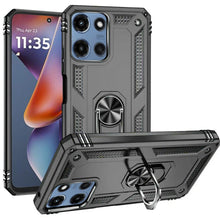 For Motorola Moto G 5G 2025 Ring Magnetic Kickstand Hybrid Case Cover - Grey