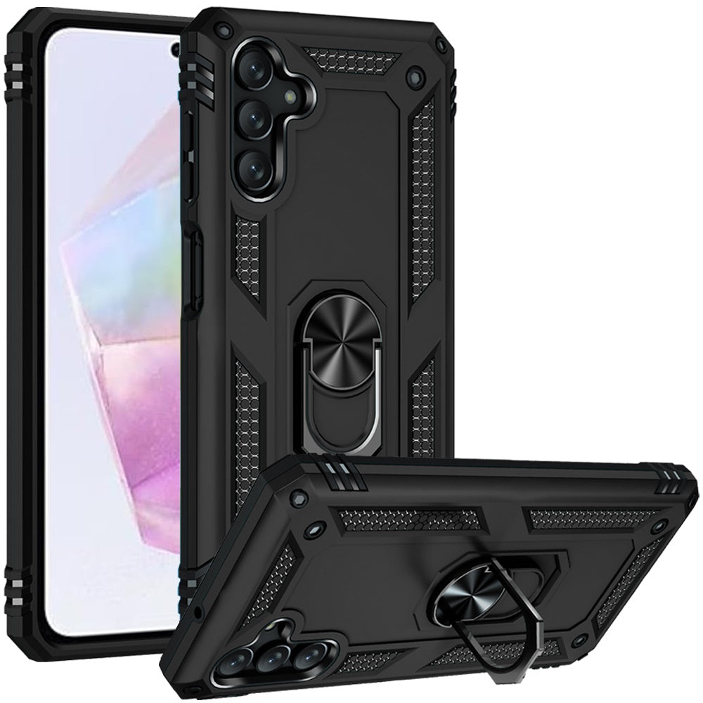 Black Ring Kickstand Case For Samsung Galaxy A36 / A56