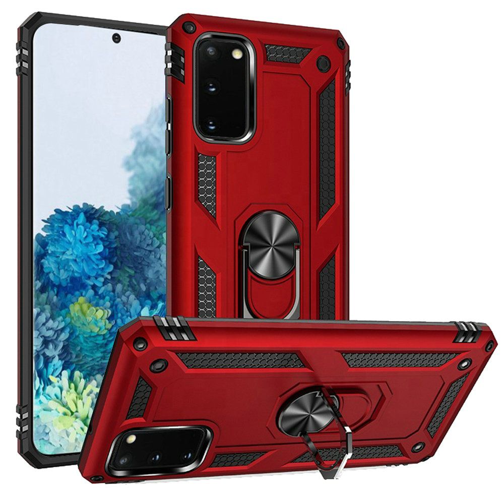 Samsung Galaxy s20  Ring Magnetic Kickstand Hybrid Case Cover - Red