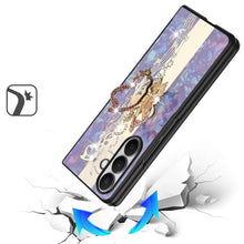 For Samsung Z Fold 7 SPLENDID Diamond Glitter Ornaments Engraving Case Cover - Enchanted Butterfly Purple