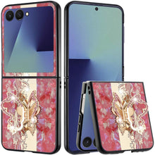 For Samsung Z Flip 7 SPLENDID Diamond Glitter Ornaments Engraving Case Cover - Enchanted Butterfly Red